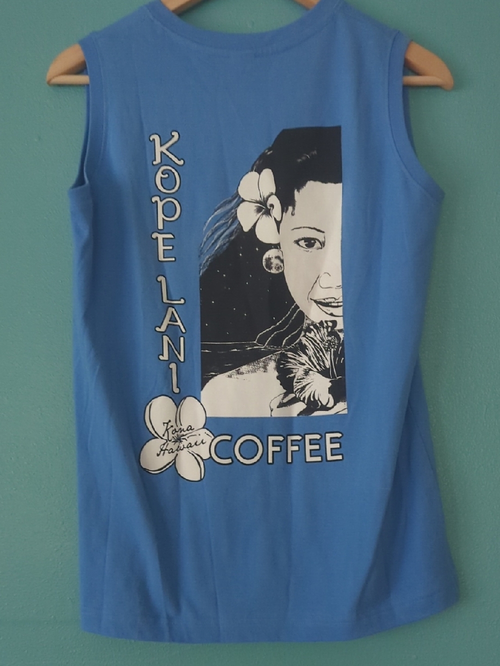 Hawaii Coffee Blue Graphic Tank Top